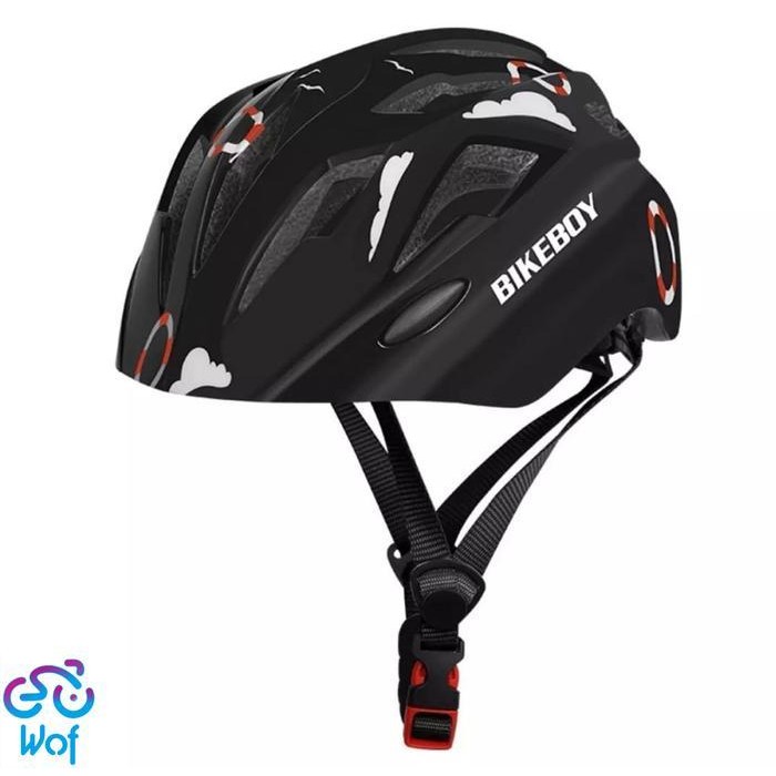 Helm Sepeda Anak Bikeboy + Tail Light Helmet Kids Not Polygon Rockbros Original Dan Terpercaya