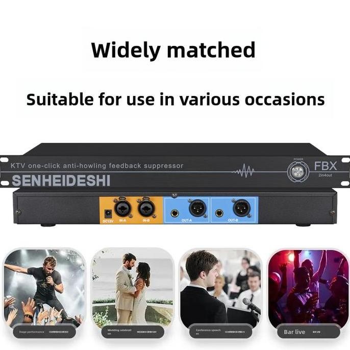 Audio Interface Wireless Microphone Feedback Suppressor Mic Anti-Howling Frequency Shifter Mikrofon 