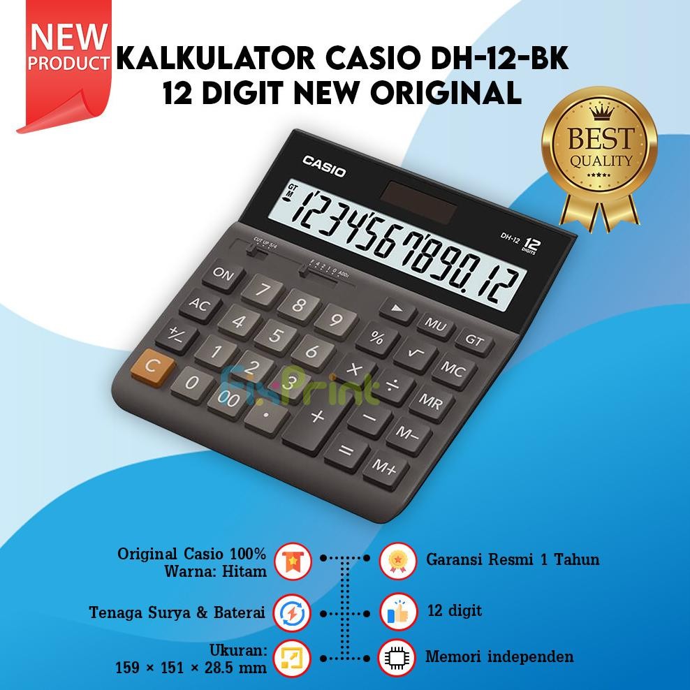 

Calculator Casio DH-12 BK White 12 Digits Kalkulator Desktop Original RB2