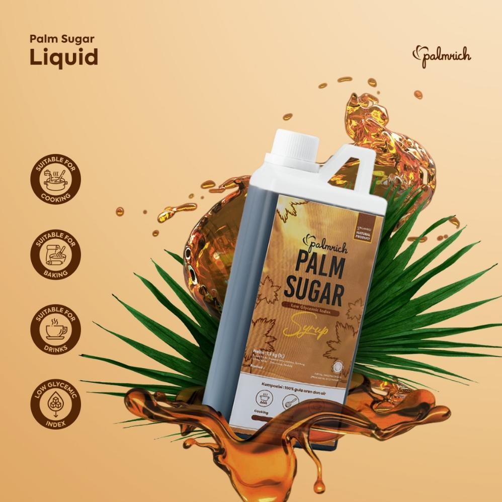 

PALMRICH - Gula Aren Cair Premium 1 Liter - 100 % Liquid Palm Sugar " Best Seller '" Nugi
