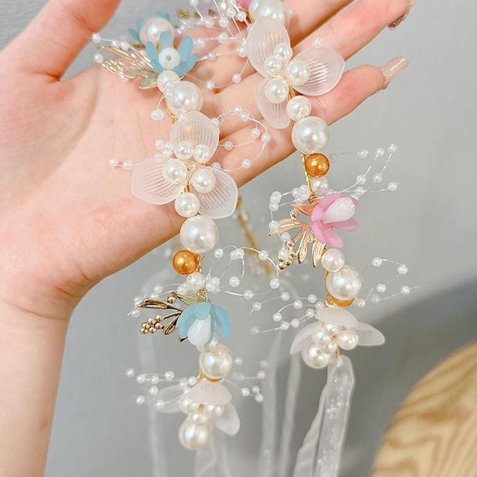 BANDO ANAK PEREMPUAN BANDANA BUNGA MAHKOTA AKSESORIS RAMBUT PRINCESS PS