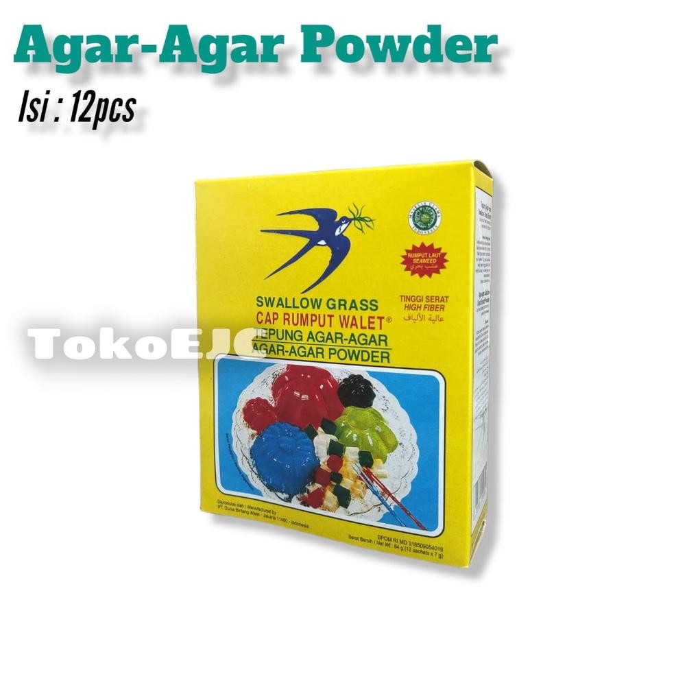 

Swallow Grass Agar-agar powder 84 gram (12 sachet x 7 gram) Nugi