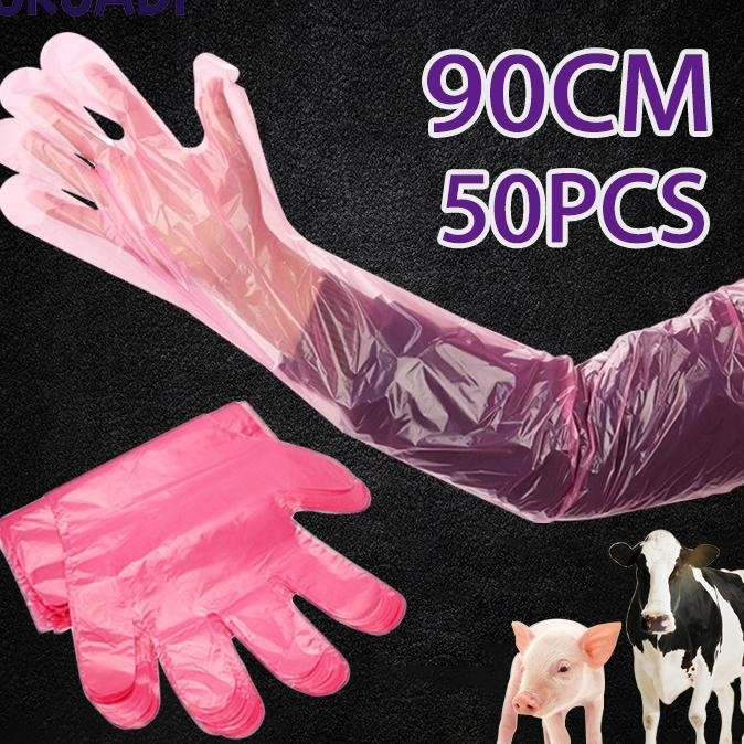 50Lembar Glove Ib 5 Jari Bravo Sarung Tangan Inseminasi Buatan Ib Plastik Tangan Glove Ib 90Cm