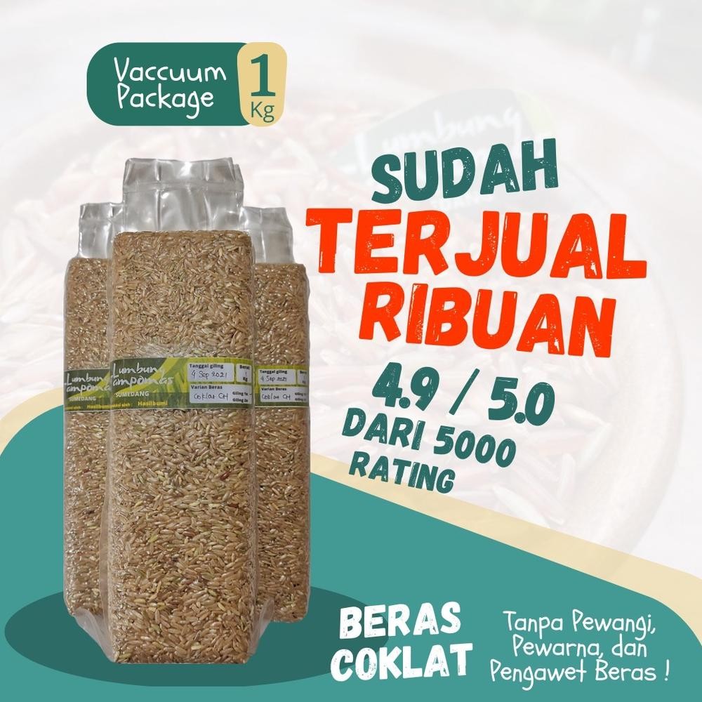 

Beras Coklat Lumbung Tampomas Premium 1kg Kemasan Vakum FoodGrade GRATIS BUBBLEWRAP Nugi