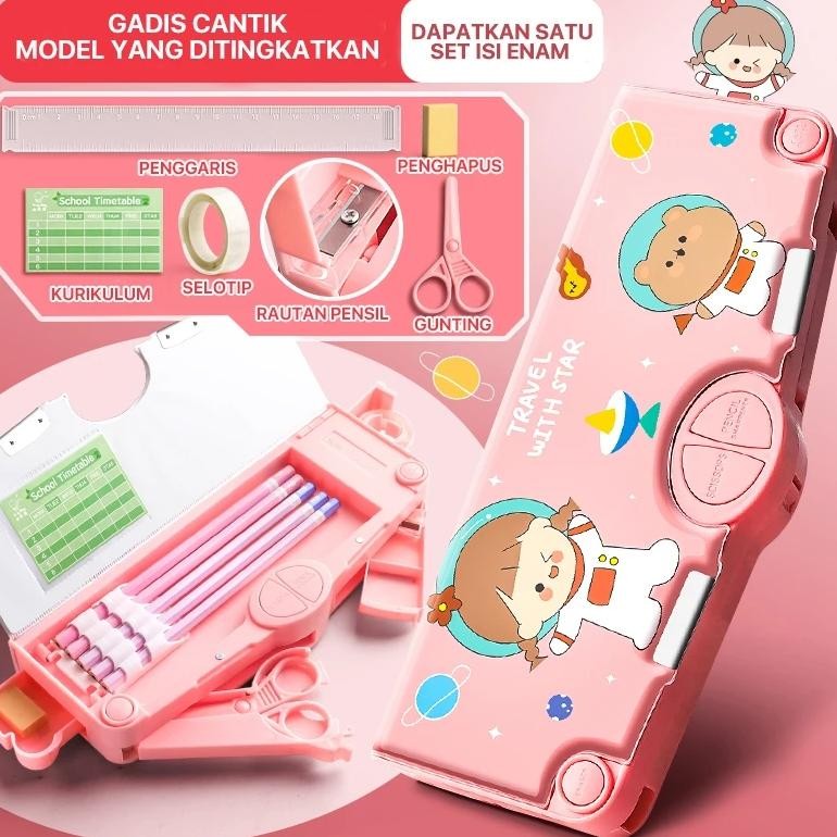 

Tt60 Kotak Pensil/Tempat Pensil Bahan Plastik Multifungsi Untuk/Multifungsi Kotak Penyimpanan Alat Tulis /Kartun Lucu Tempat Kotak Alat Tulis Tempat Pensil Dua Lapis Bahan Plastik Multifungsi Untuk Anak Kotak Pensil Serbaguna Tempat Kotak Pensil Mekanik