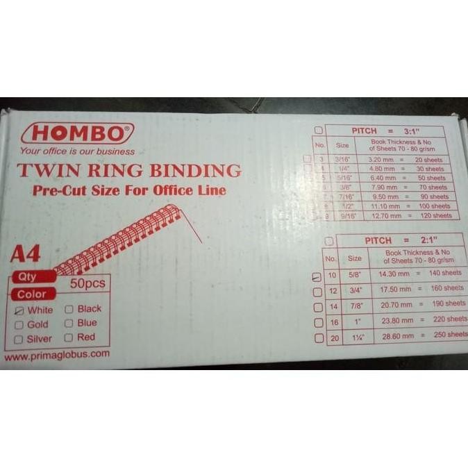 

Promo Spiral Kawat A4 9/16" (twin ring binding) HOMBO murah ( Dus ) COD