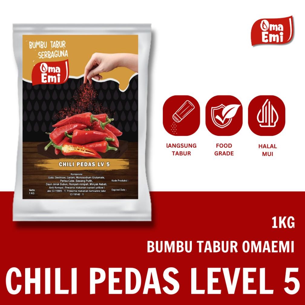 

BUMBU TABUR CABE / CHILI PEDAS LV 5 1 KG Nugi