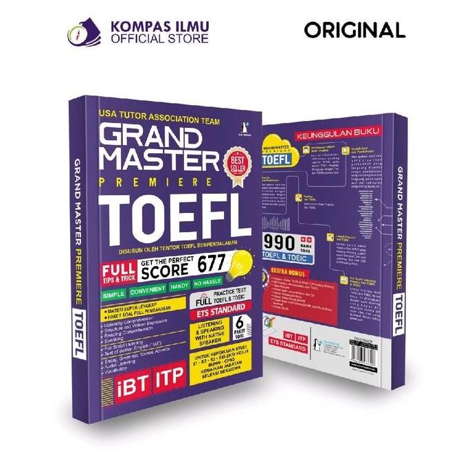 Buku TOEFL Terlengkap Grand Master Premiere TOEFL TOEIC Standar ETS (Educational Testing Service) - 