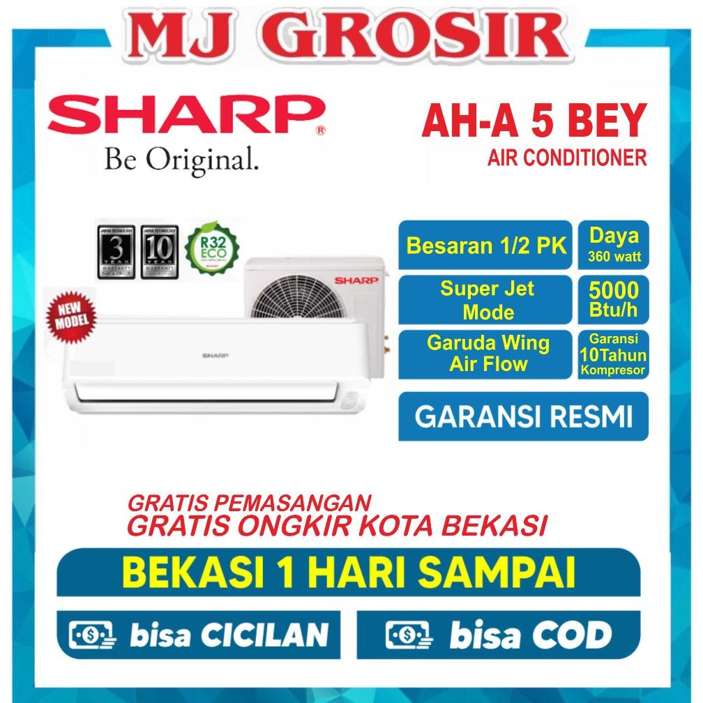 AC SHARP AH-A 05 BEY / AH-A 05 SAY 0.5 PK + PASANG 1/2 PK R32 THAILAND ECO JETSTREAM Nugi