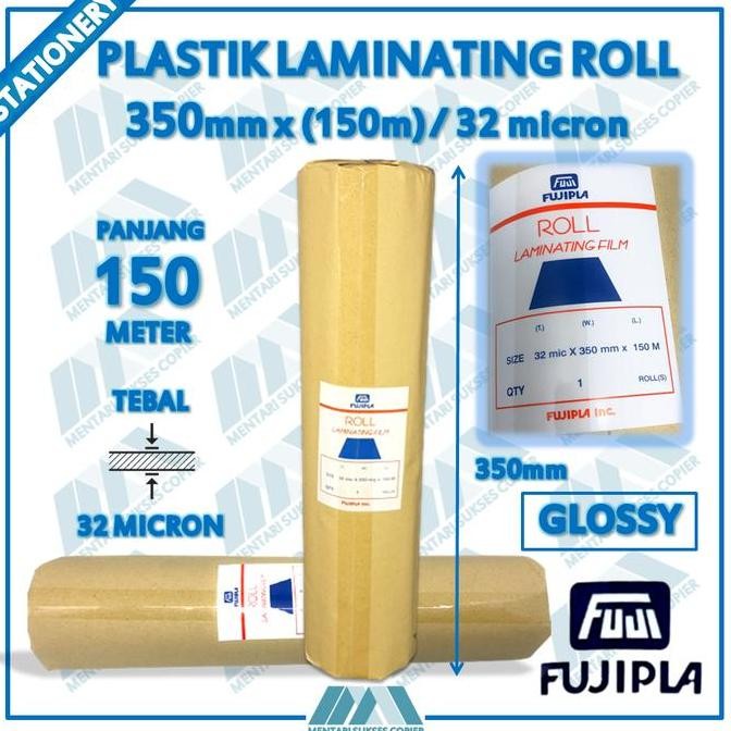 

Promo PLASTIK LAMINATING FILM ROLL FUJIPLA GLOSSY 350 MM X 150 M 32 MICRON COD