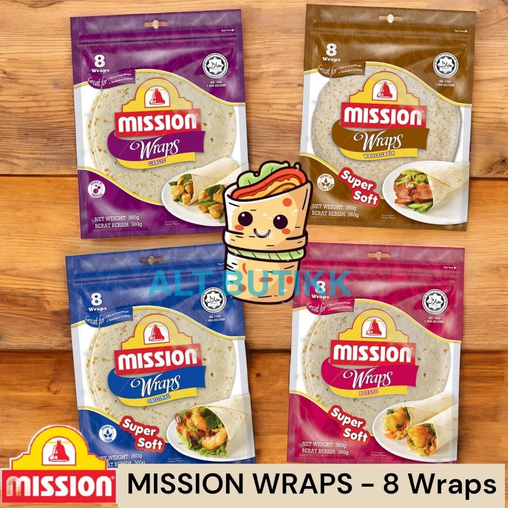 

READY STOCK MISSION WRAPS 360 GR ( ISI 8 WRAP ) KULIT TORTILLA KEBAB BURRITO SALAD