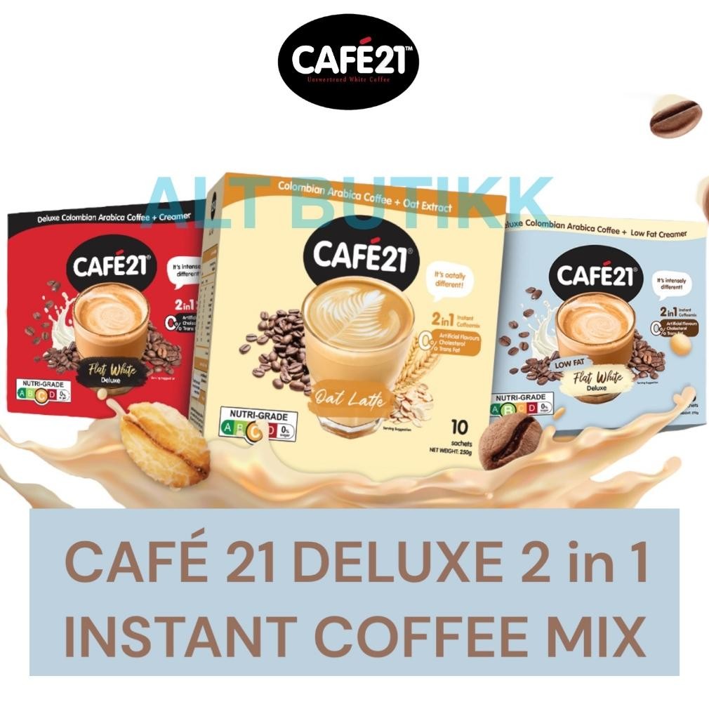 

READY STOCK CAF 21 DELUXE | 2 IN 1 INSTANT COFFEE MIX | NO SUGAR | KOPI CAFE21