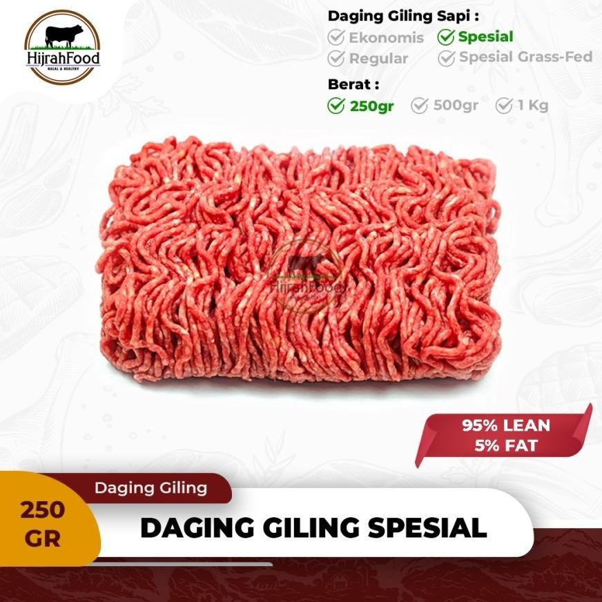 

Hijrahfood Daging Giling Sapi | Minced Ground Beef Less Fat / Spesial 250 gr Nugi