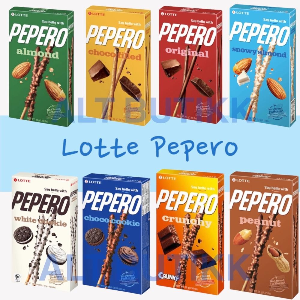 

READY STOCK LOTTE PEPERO ALL VARIANT | CHOCO WHITE COOKIE ALMOND ORIGINAL | PRODUCT OF KOREA