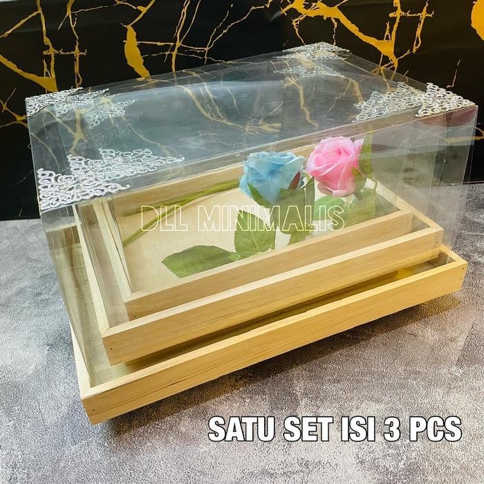 

Bis Box Hantaran Seserahan Mika 1 Set Isi 3 Box Wedding Pernikahan Model Kayu Rustic