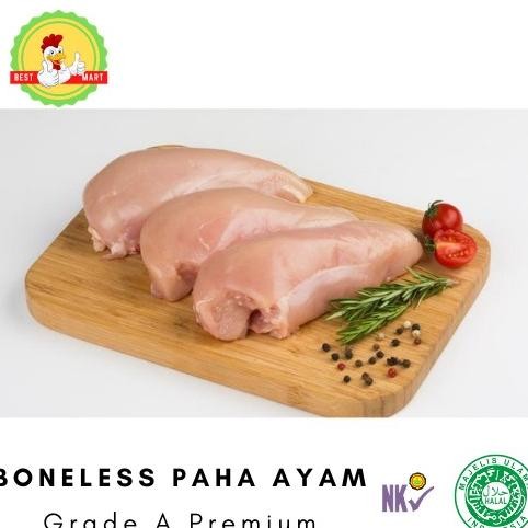 

Boneless Paha Ayam Fillet 1kg Halal Frozen Nugi
