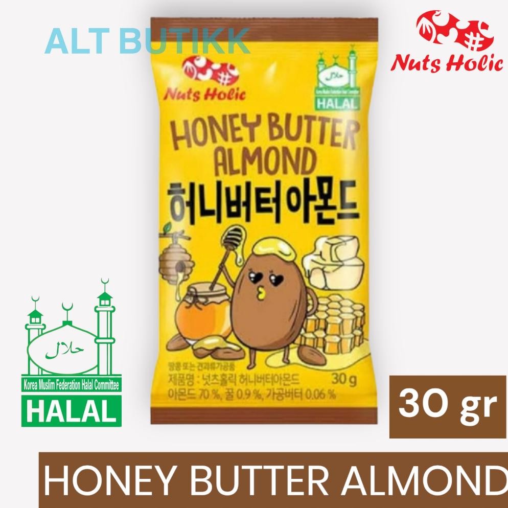 

READY STOCK NUTS HOLIC HONEY BUTTER ALMOND 30 GR | SNACK KACANG ALMOND | PRODUCT OF KOREA