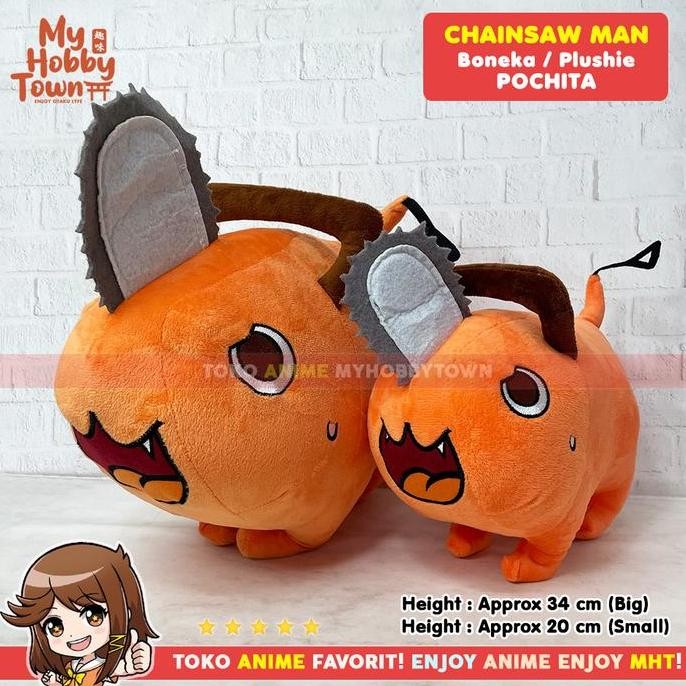 Siap Kirim Boneka Pochita Chainsaw Man Anime Cosplay Karakter Jepang Plush Doll