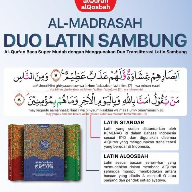 ALQuran AL MADRASAH DUO LATIN A5/alqosbah/tajwid warna