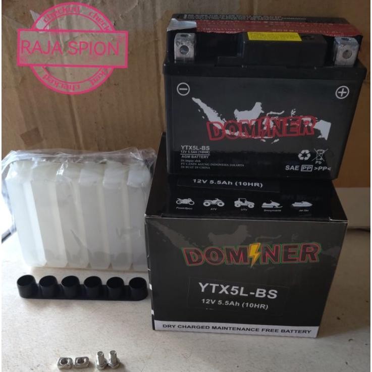 Termurah Aki Full Kering Dominer Gtz5S/Aki Full Kering Karisma Murah/Aki Kering Dominer Ytx5L Origin