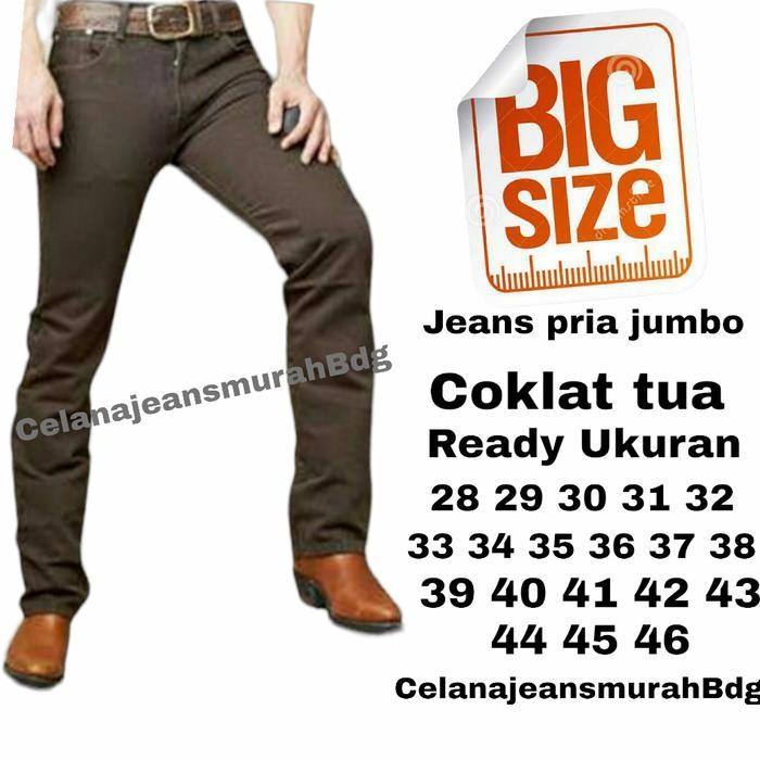 Oks Big Size Celana Jeans Pria Jumbo Putih 28-46/Jeans Pria Big Size 46 Hitam Biru Abu