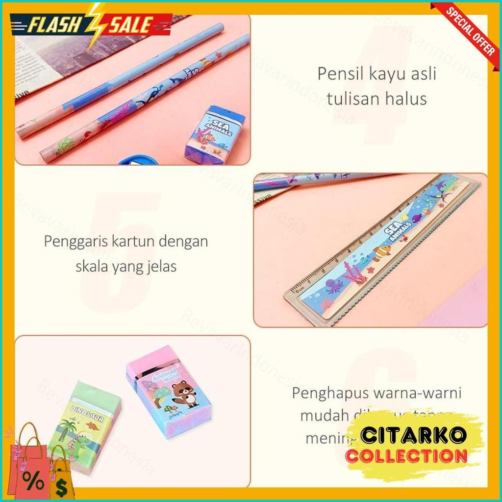 

Bevavar Alat Tulis Anak Set Tempat Pensil Lucu Untuk Hadiah Anak Stationery Diskon