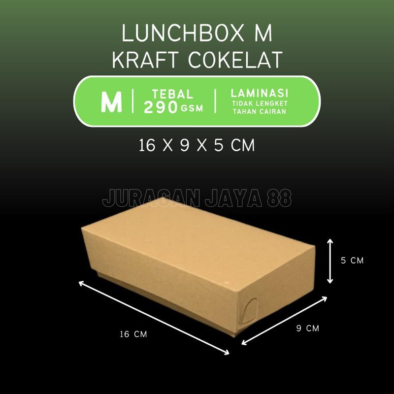 

Kkim Paper Lunch Box Kotak Makan Ukuran 16X9X5 Cm (Lunchbox M / Medium) Laminasi Tebal 290 Gram/Gsm Coklat Polos - Lunch Box Kertas, Dus Box, Dus Nasi, Kemasan Makanan Take Away, Kemasan Makanan Kertas, Tray Paper Kertas, Box Kue