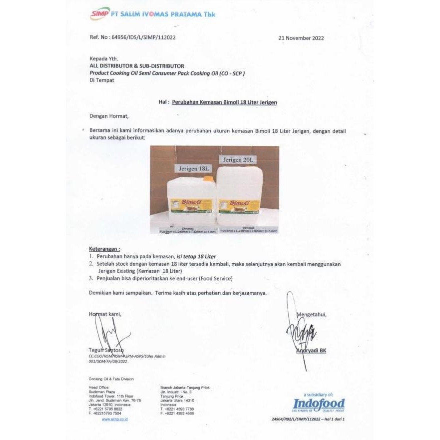 

Paket Minyak Goreng Bimoli 5X Jerigen 18L Solusi Bisnis Kuliner Besar Diskon!