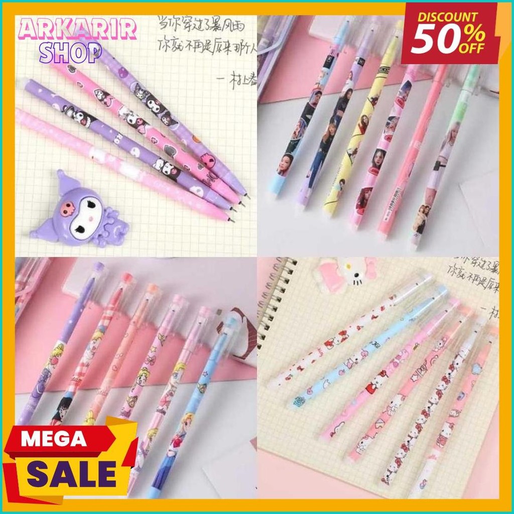 

Grosir - S5930 Pena Karakter Bisa Dihapus / Pena Hitam 12 Pcs / Erasable Gel Pen / Pulpen Erasable / Pulpen Bisa Dihapus 12 Pcs Diskon