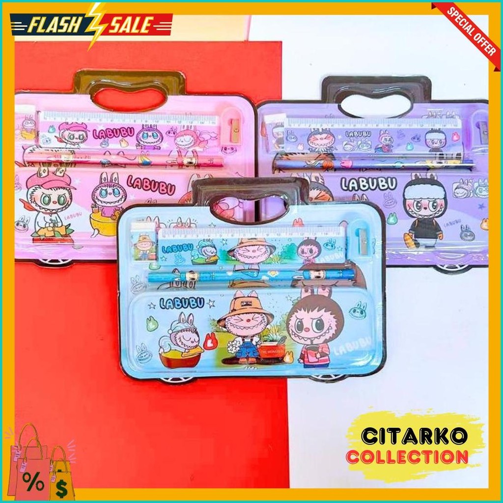 

Paket Alat Tulis Sekolah 5 In 1 Motif Labubu Capybara Stationary Study Set Kotak Pensil Penggaris Penghapus Rautan Pensil Lucu Terlaris! Produk Ini Banyak Dicari