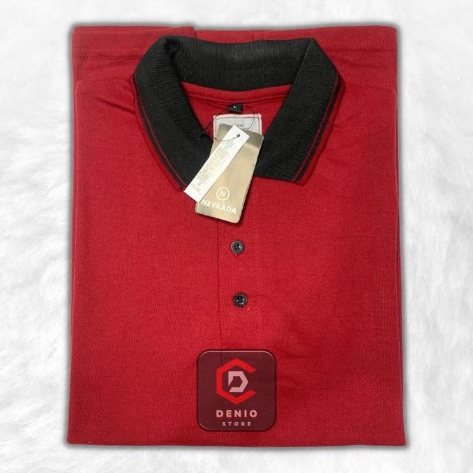 Oks [Harga Satuan] Kaos Kerah Polos Kombinasi Lengan Manset Pria Dewasa M L Xl Xxl Jumbo | Polo Shir