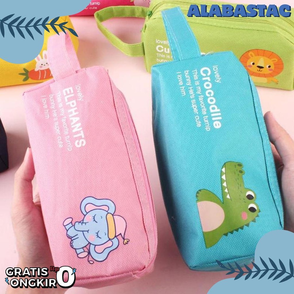 

Tempat Pensil/ Tempat Pensil & Alat Tulis Ritsleting Ganda/Dompet Pensil 2 Sleting Diskon