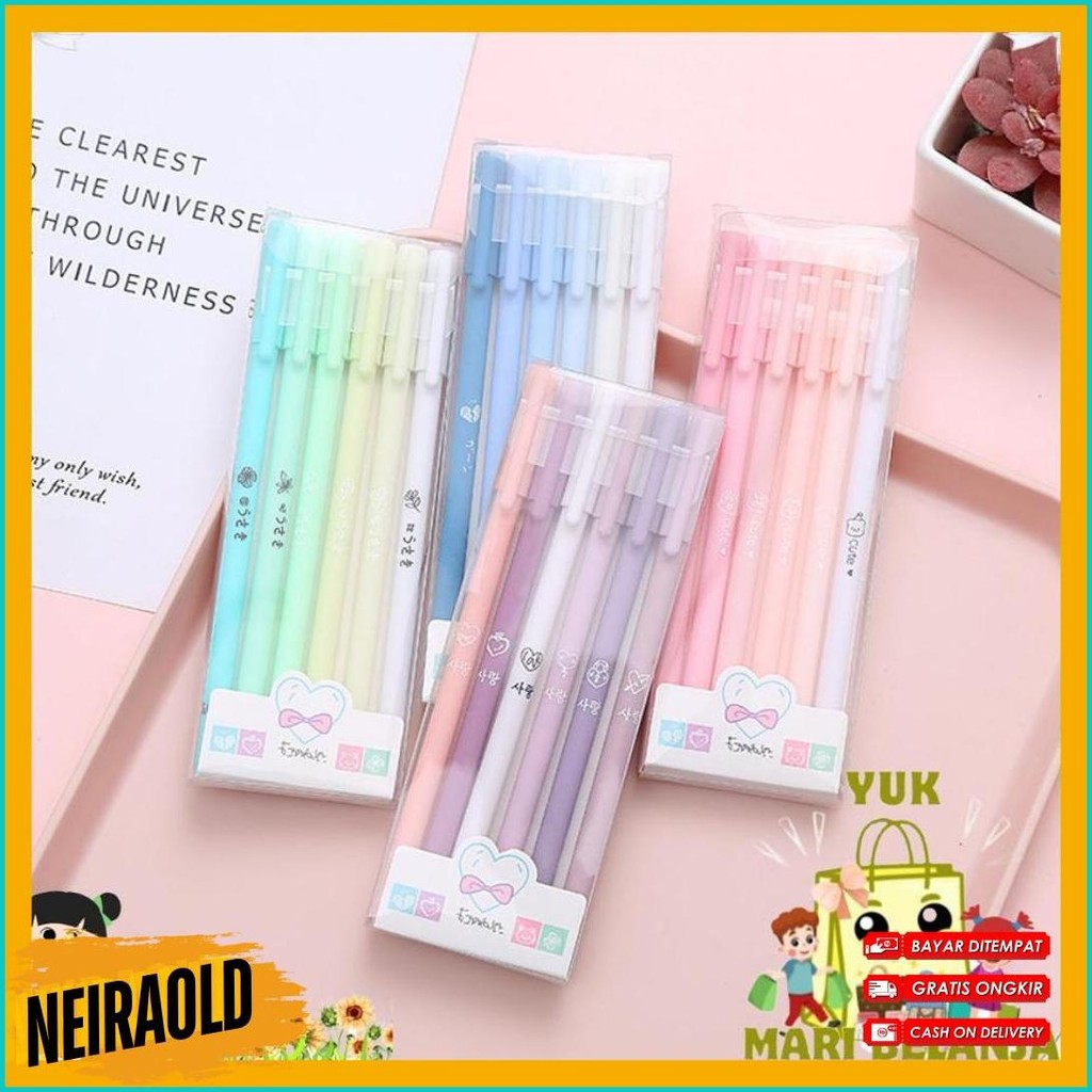 

Ymb 1 Set 6Pcs Pena Gel 0.5Mm Warna Pastel Pen Gel Aesthetic Pulpen Gel 6 In 1 Warna Gradasi Pena Gel Set Morandi Color Bolpoint Tinta Gel Cair 6 Pcs Journaling Pen Alat Tulis Kantor Sekolah Lucu Terlengkap Dan Termurah
