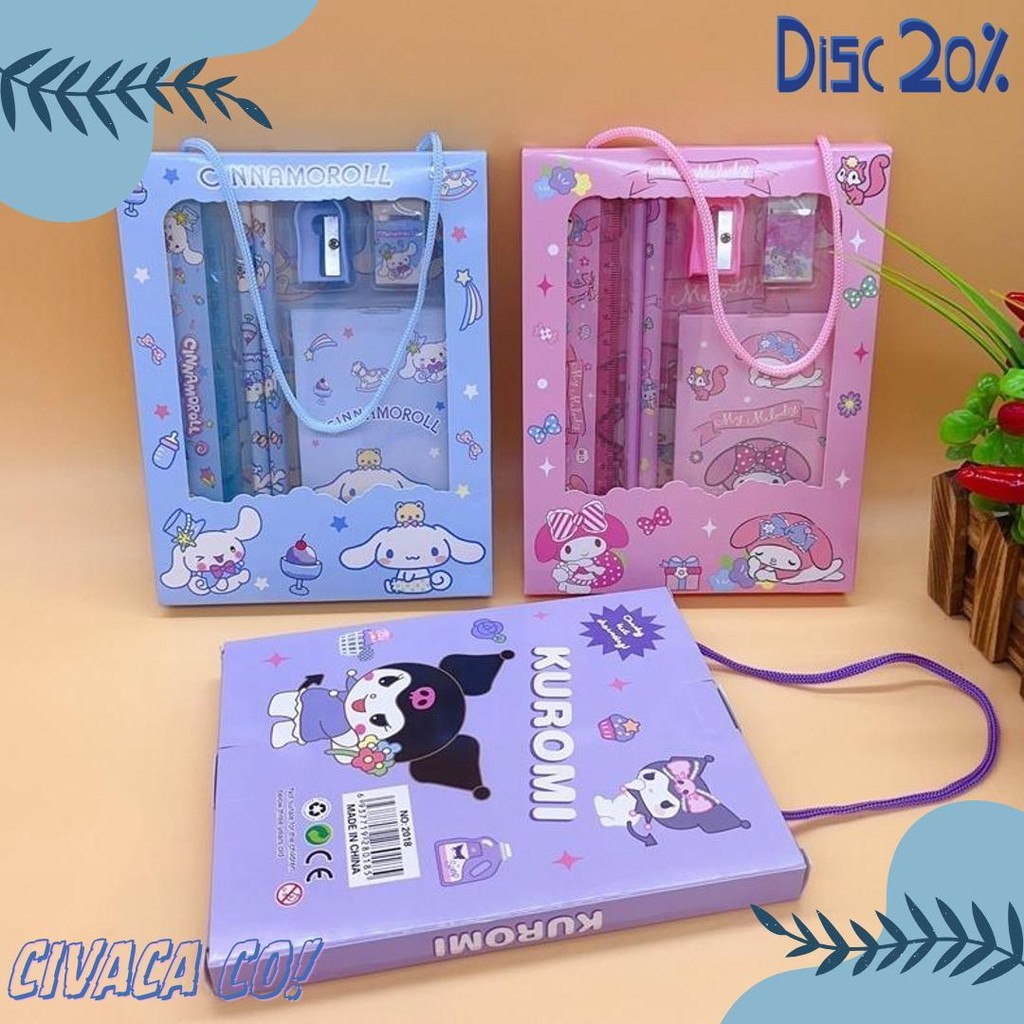 

Pensil Set Sanrio Kuromi Chinamorol Melody - Set Alat Tulis 6 In 1 Motif Atk Set Alat Tulis Terlengkap Dan Termurah