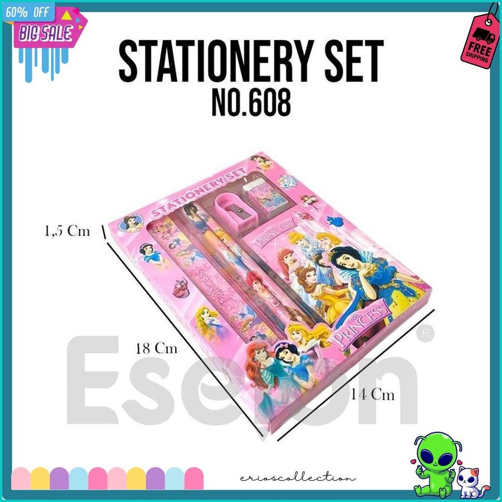 

[Es.Jkt] Paket Alat Tulis 6In1 Notes 608 / Alat Tulis Set Karakter / Stationery Set + Notes Diskon