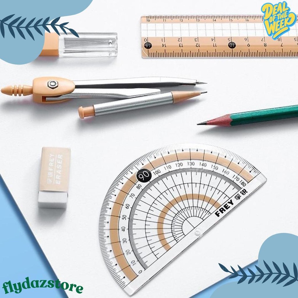 

[Dotding] 7Pcs Kompas Set Matematika + Kotak Pensil Logam Tahan Lama - Alat Tulis Sekolah & Kantor Bonus Penggaris & Penghapus/7 Pcs/Set Geometry Compasses Ruler Protractor Cute Drawing Math Study Tool School Stationery H261 Terlengkap Dan Termurah