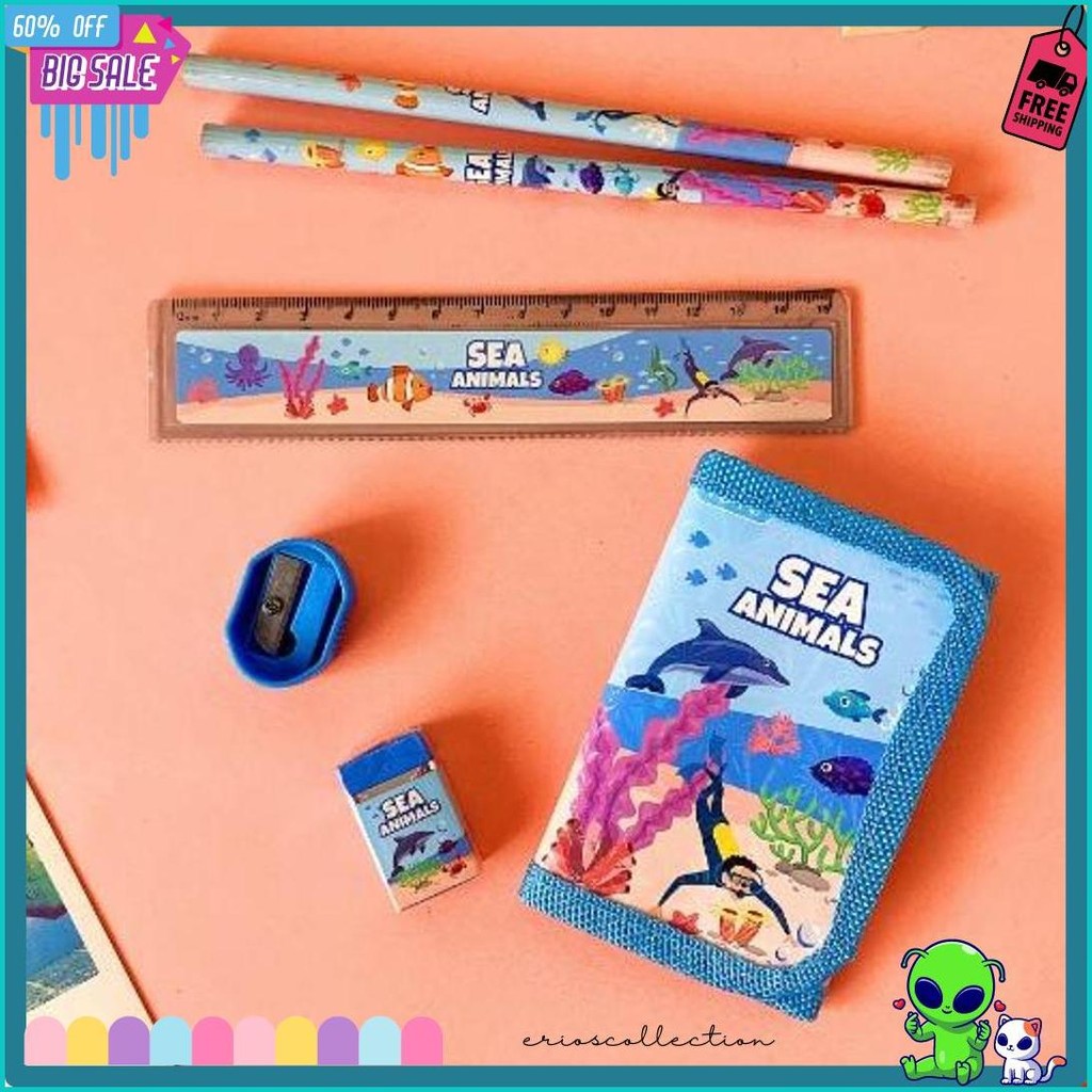 

Reseller Welcome - S5926 Stationery Set / Alat Tulis Set 6 In 1 Hadiah Souvenir / Paket Alat Tulis + Dompet Anak / Alat Tulis Set Karakter Flash Sale! Diskon Hingga 70%