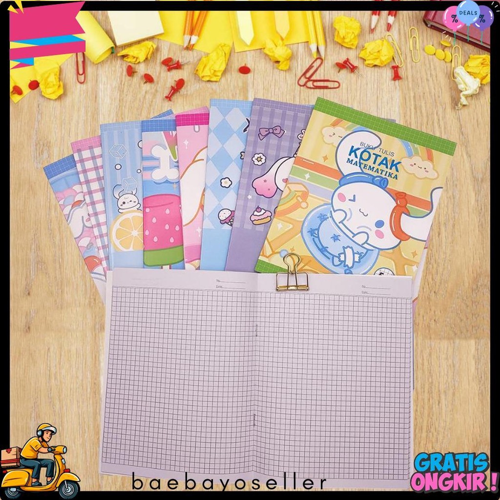 

5Mm Grid Buku Tulis 38 Lembar Buku Tulis Kotak Kecil Anak Anjing Pola Motif Kartun Lucu Matematika Notebook Kelas Bawah 4/8Pcs Diskon Setengah Harga