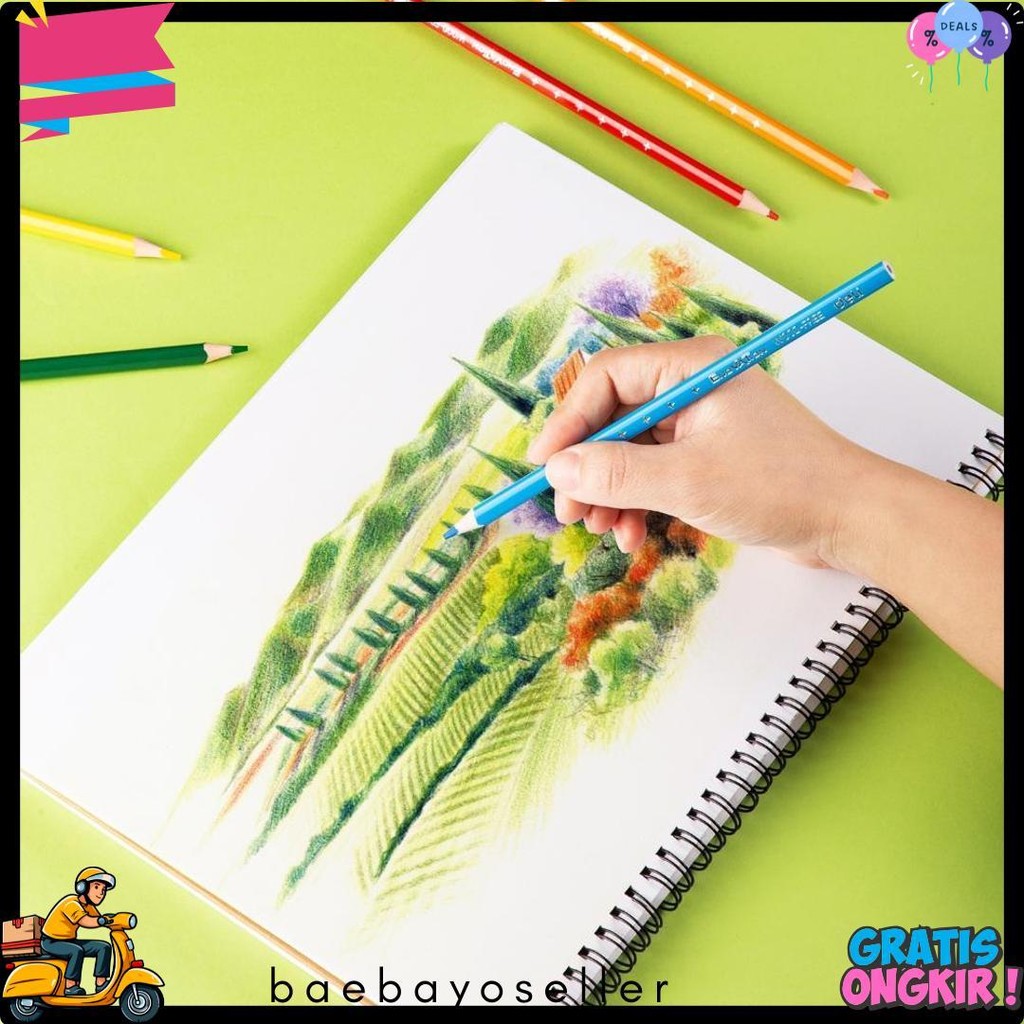 

Deli Pensil Warna / Colored Pensil 12 24 Warna Sangat Terang Ec112 Diskon Setengah Harga