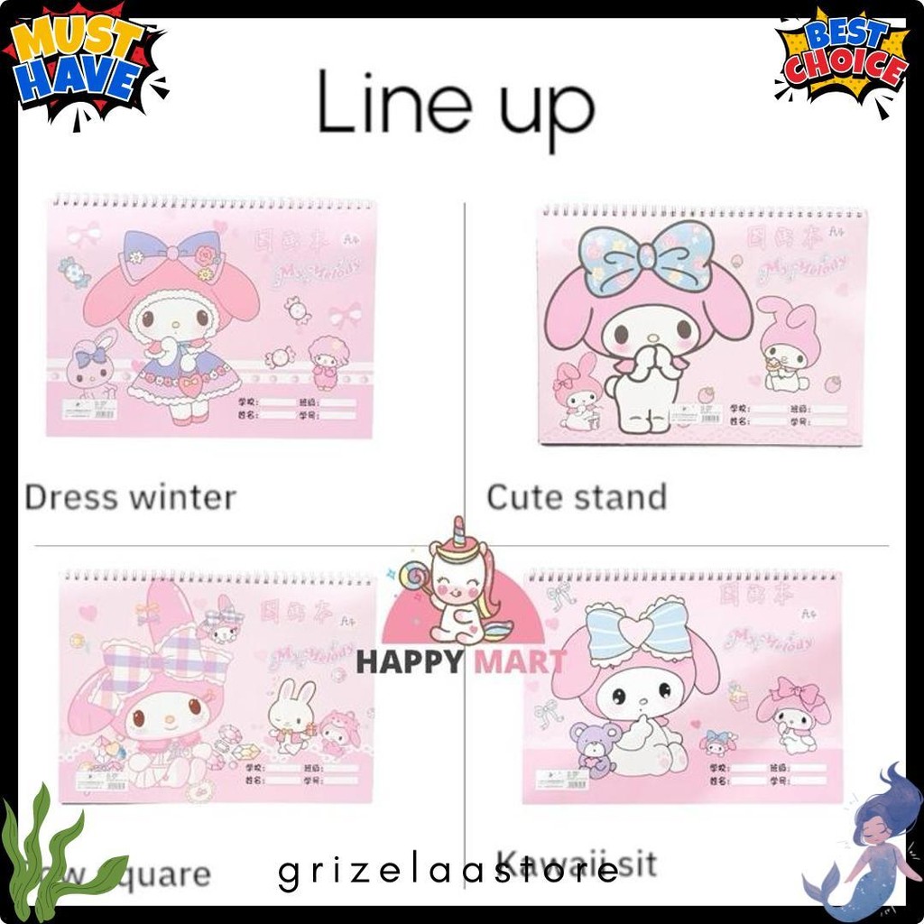 

Buku Gambar My Melody A4 + Free Sticker Terlengkap Dan Termurah