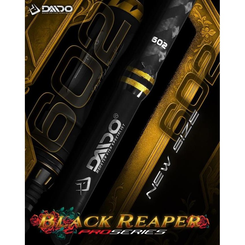 Produk Baru Joran Pancing Daido Black Reaper Carbon Solid Fuji Ring Tahan Kuat Laut & Tawar