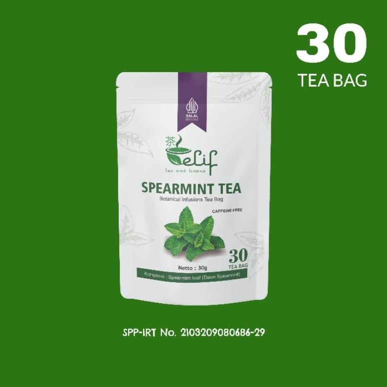 

ELIF TEA AND TISANE Spearmint Tea | Teh Spearmint Untuk Jerawat Hormon PCOS Promil | 30 Tea Bag Nugi