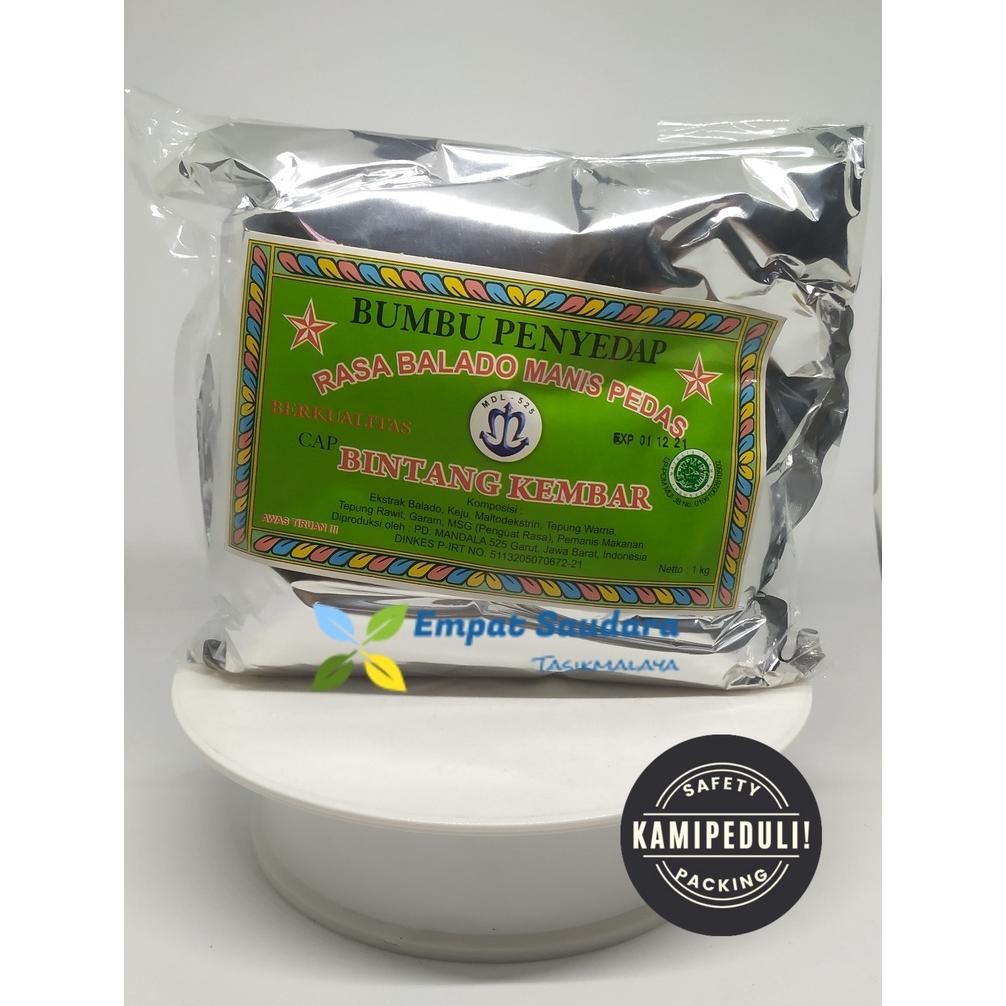 

BUMBU PENYEDAP RASA BALADO MANIS PEDAS CAP BINTANG KEMBAR KEMASAN 1 KG Nugi