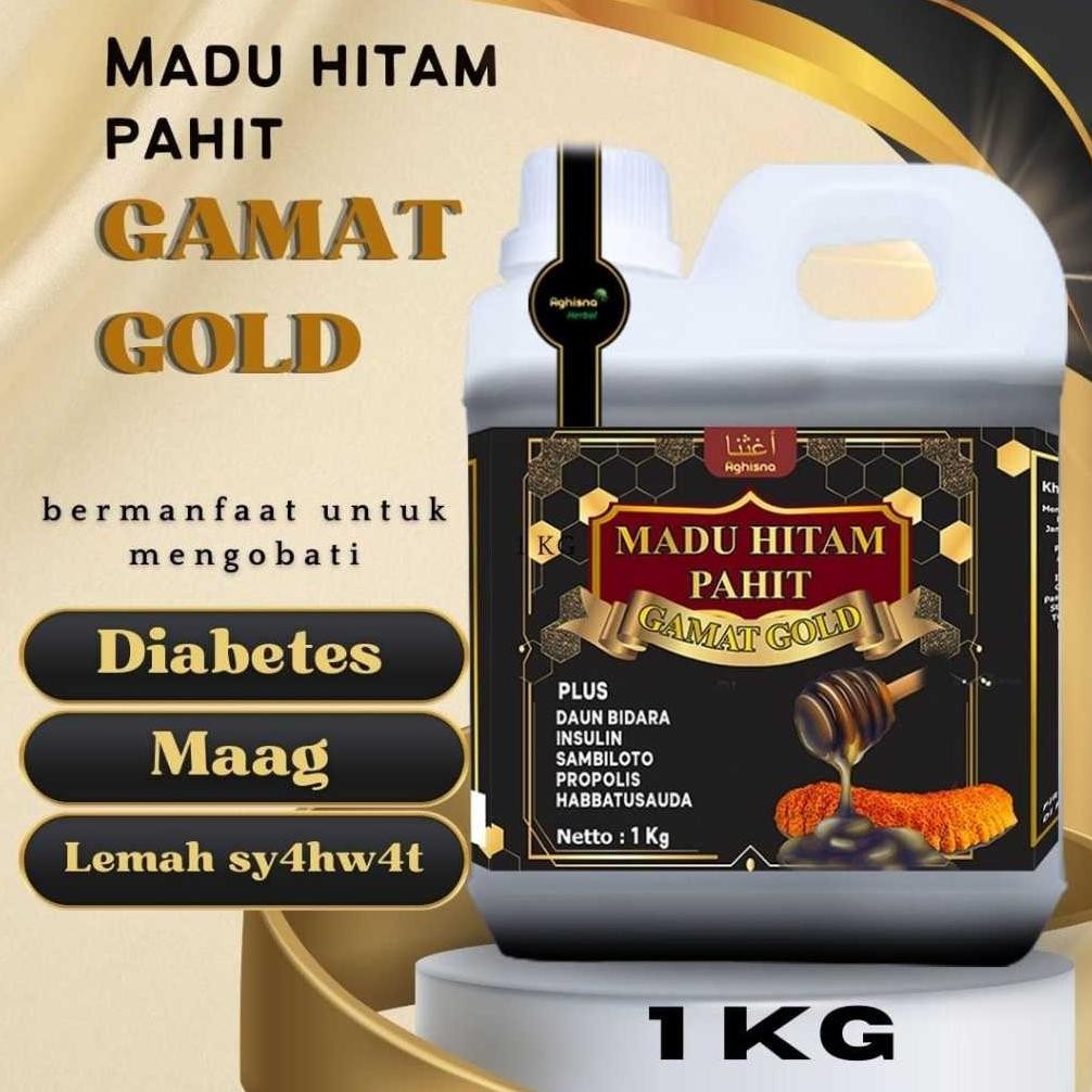 

Madu Hitam Pahit plus gamat gold 1kg herbal Diabet Nugi