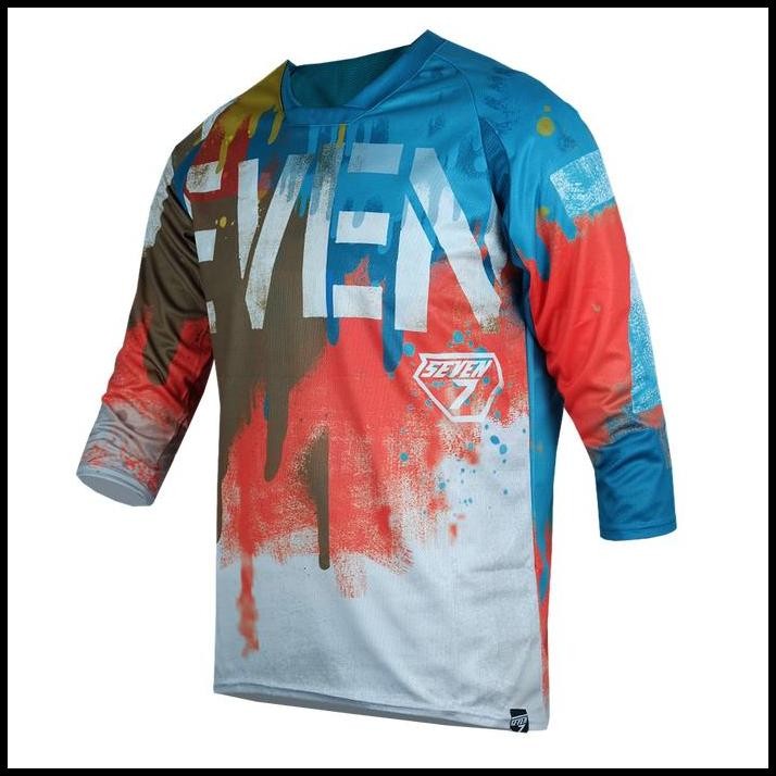 JERSEY BAJU SEPEDA SEVEN7 MTB ENDURO DOWNHILL ROAD 77 TYPO MULTICOLOR