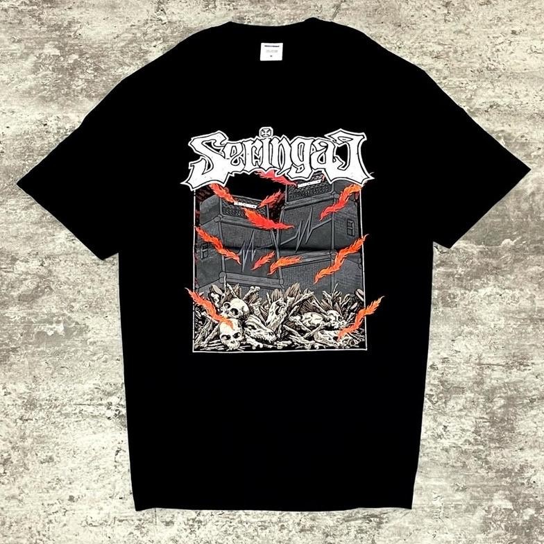 Promo Kaos CodMischief X Seringai Amplifier Memanas Tshirt Black Baju Band Original Tidur Pendek Fas