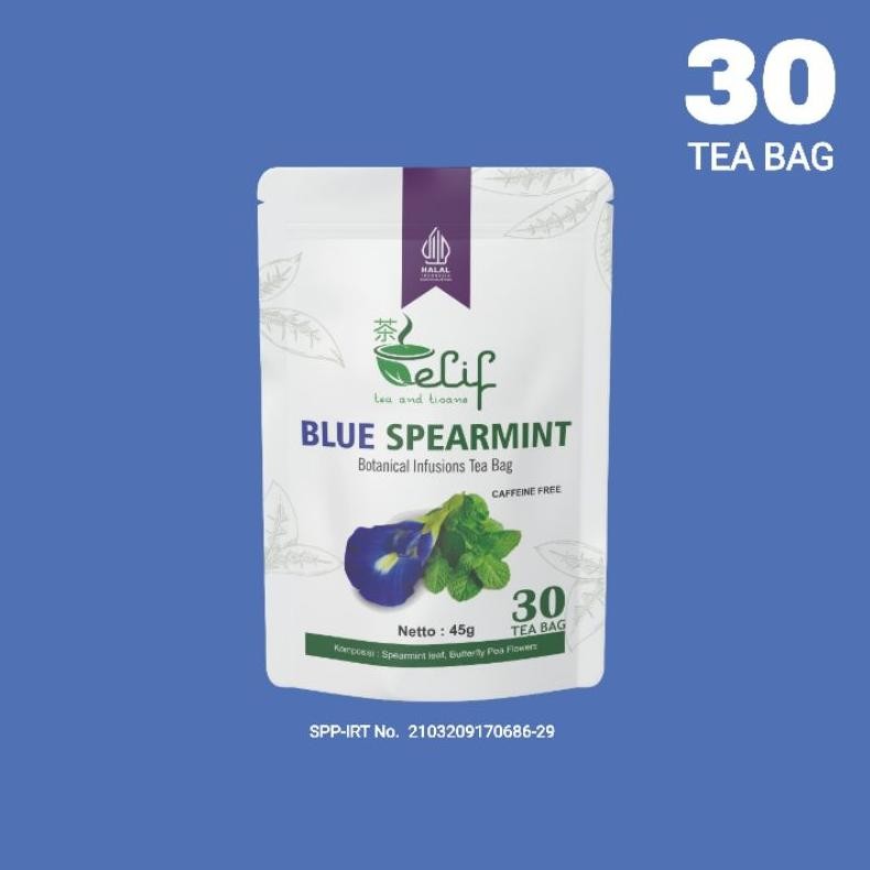 

ELIF TEA AND TISANE Blue Spearmint Tea | Teh Spearmint Untuk Jerawat Hormon Flek Hitam | 30 Tea Bag Nugi