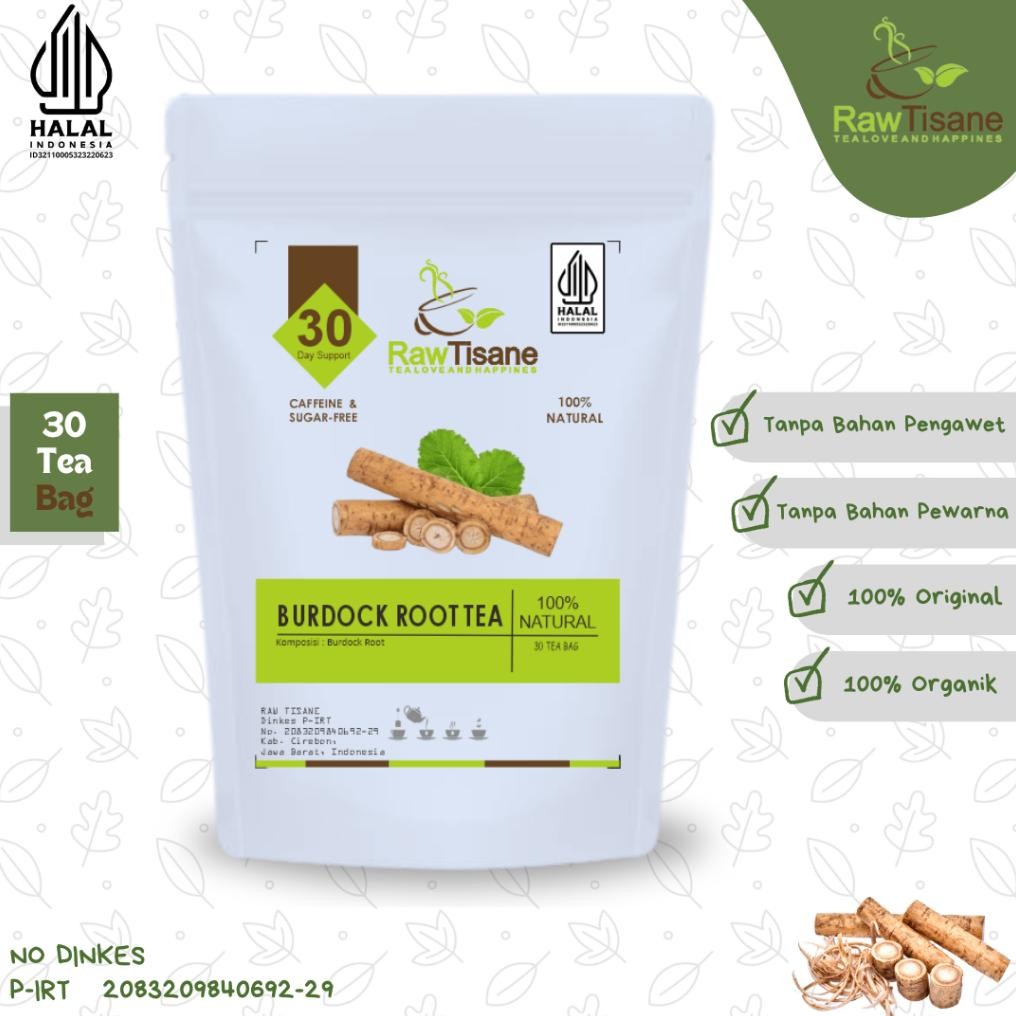 

RAW TISANE Burdock Root Tea : Teh Akar Burdock / Ketela Jepang / Teh Celup Akar Burdock Isi 30 Tea Bag Nugi