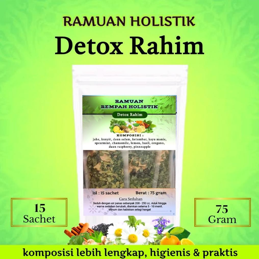 

DETOX RAHIM - Melancarkan Menstruasi | Ramuan Holistik : Rimpang JSR, bunga chamomile, spearmint, lemon, jintan hitam dll | 15 tea bag | teh rimpang detox rahim jsr zaidul akbar Nugi