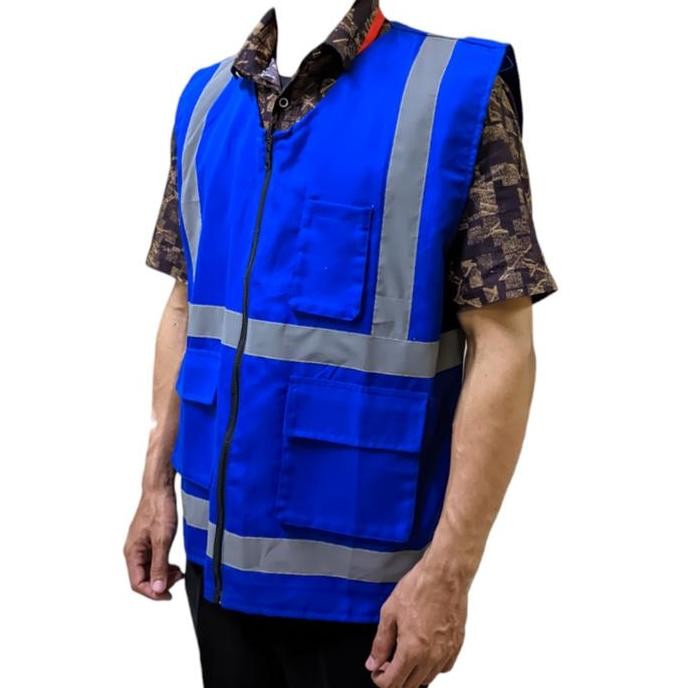 Diskon Rompi Safety Drill Biru American Drill Safety Vest Proyek